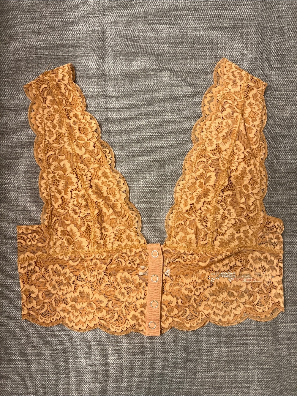 Free People Golden Mustard Lace Bralette